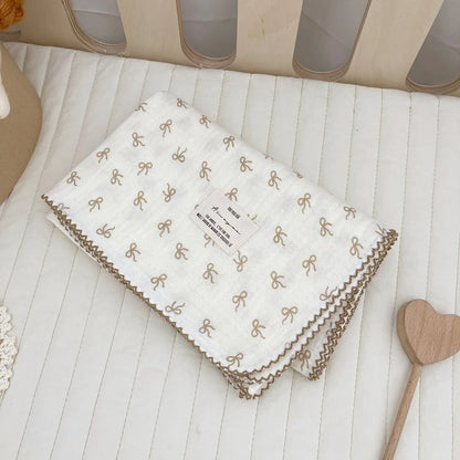 Baby Bath Towel Kids Swaddle Wrap Bedding Pure Cotton Bubble Muslin Blanket 2 Layers Infant Gauze Receiving Blanket