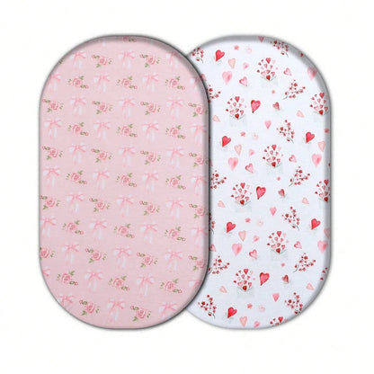 Elinfant 2PCS Changing Pad Cover,Baby Fitted Bassinet Bed Sheet,Fitted Crib Sheet Set,Toddler Bed Sheets Mattresses