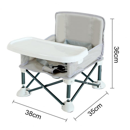 Infant Carrier Seat: Folding Chair with Tray & Bag