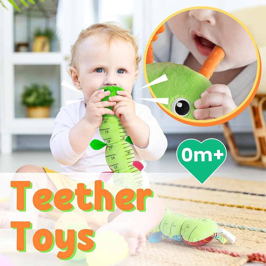 Sensory Toys: Baby Musical Caterpillar Toy - Soft Sensory Crinkle Rattles