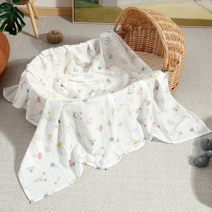 Elinfant 1 PC Baby Swaddle Blanket Bamboo Cotton Soft Baby Blankets Newborn Muslin Swaddle Blanket for Newborn Girl and Boy Baby
