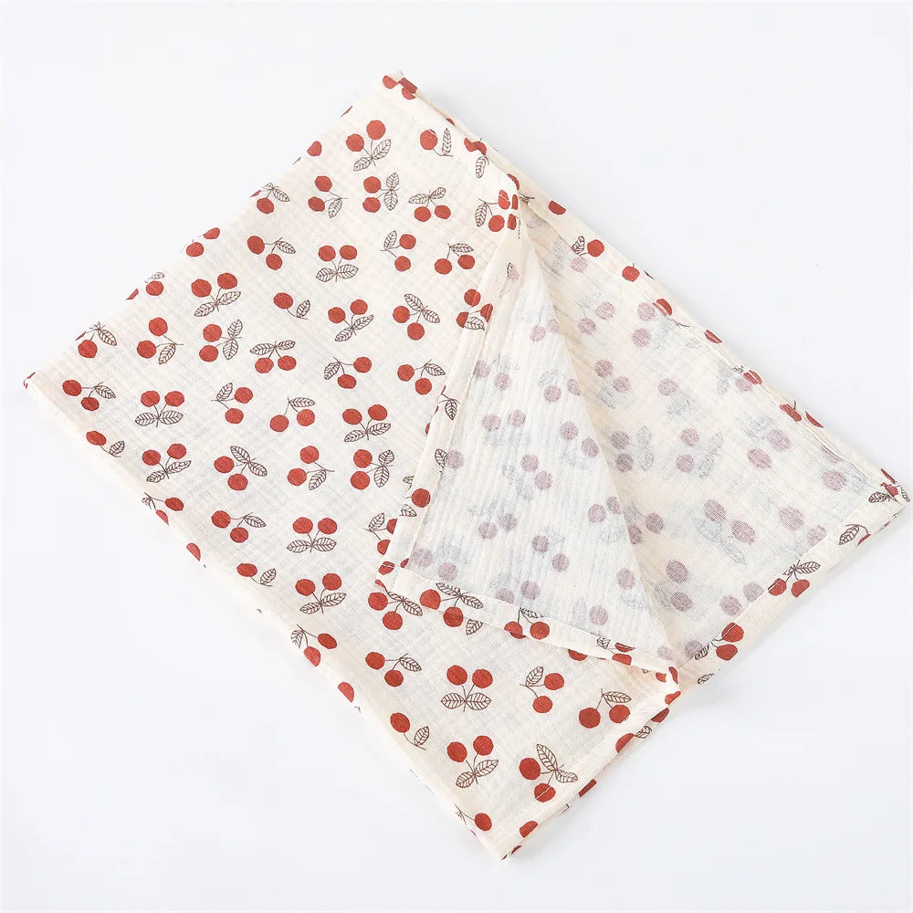 Swaddle Blanket - Cotton Floral Muslin Baby Wrap