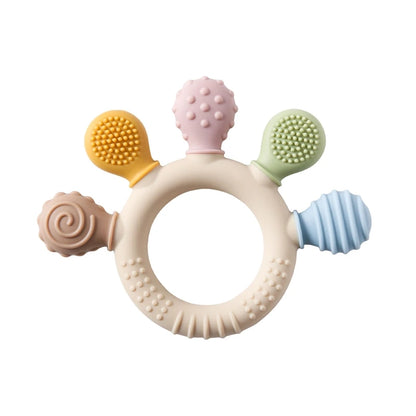 Teether Ring: Silicone Baby Teether - BPA Free Teething Toy 0-12 Months