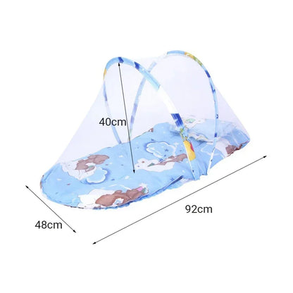 Foldable Baby Bed Mosquito Net Portable Baby Crib Netting Polyester with Pillow and Cotton Padding - Easy Installation Netting