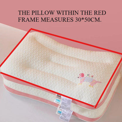 Cartoon kids' cervical pillow core! Single pack, cute pattern, ergonomic neck support, no collapse after long use, perfect