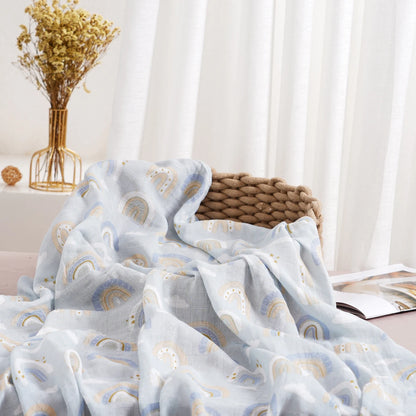 Elinfant 1 PC Baby Swaddle Blanket Bamboo Cotton Soft Baby Blankets Newborn Muslin Swaddle Blanket for Newborn Girl and Boy Baby