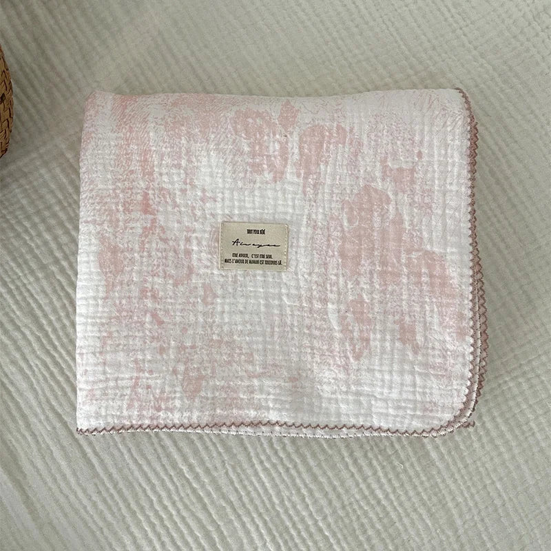 Baby Bath Towel Kids Swaddle Wrap Bedding Pure Cotton Bubble Muslin Blanket 2 Layers Infant Gauze Receiving Blanket