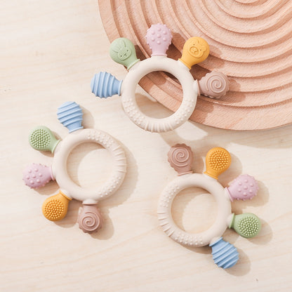 Teether Ring: Silicone Baby Teether - BPA Free Teething Toy 0-12 Months