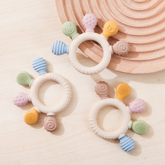 Teether Ring: Silicone Baby Teether - BPA Free Teething Toy 0-12 Months