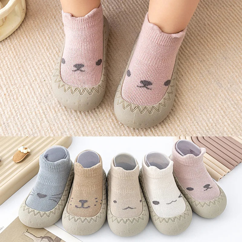 Baby Socks Shoes: Soft Rubber Sole First Walkers