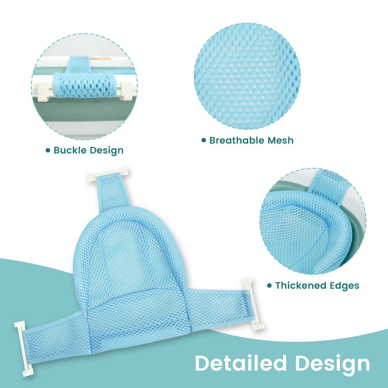 Baby Bathtub Seat: Bath Support Mesh Pad - Non-Slip Newborn Tub Seat