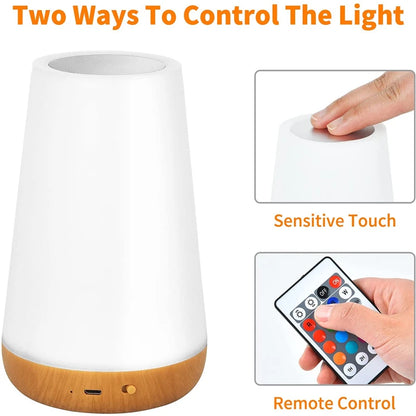 RGB LED Night Light - 13 Colors, Dimmable, Touch Control