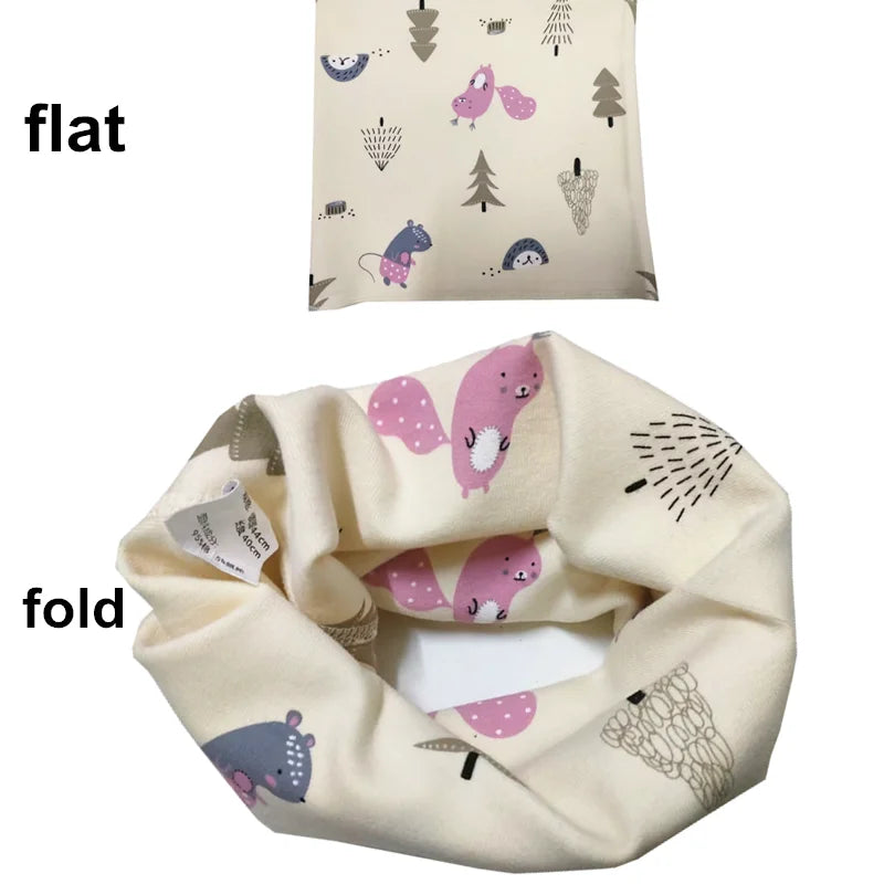 Kids Cartoon Cotton Scarf - Warm Winter Neckwear