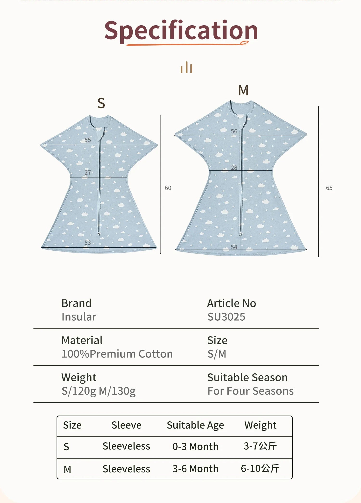 Newborn Swaddle: Baby Sleeping Bags 100% Cotton Swaddle 0-12M Summer Thin