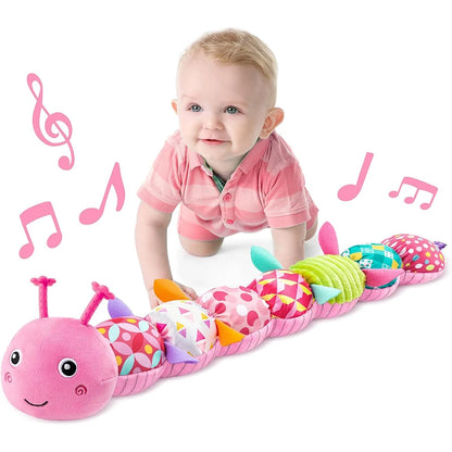 Sensory Toys: Baby Musical Caterpillar Toy - Soft Sensory Crinkle Rattles