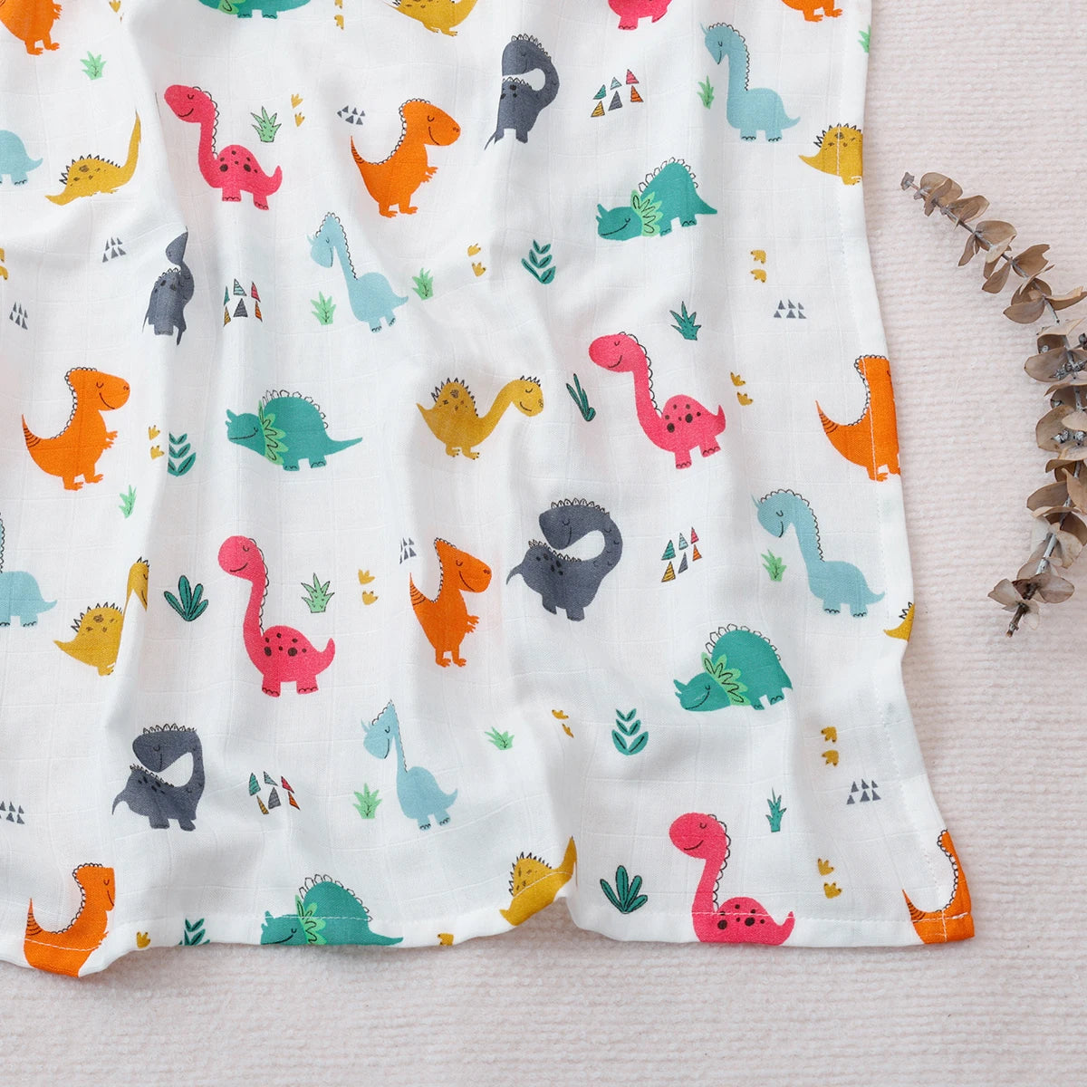 Elinfant 1 PC Baby Swaddle Blanket Bamboo Cotton Soft Baby Blankets Newborn Muslin Swaddle Blanket for Newborn Girl and Boy Baby