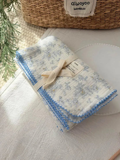 Baby Bath Towel Kids Swaddle Wrap Bedding Pure Cotton Bubble Muslin Blanket 2 Layers Infant Gauze Receiving Blanket