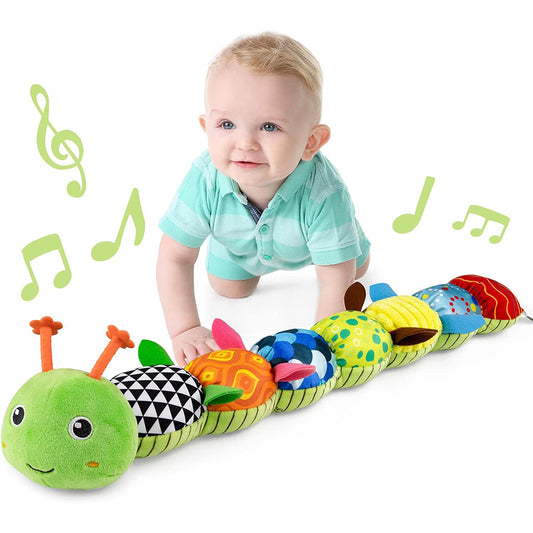 Sensory Toys: Baby Musical Caterpillar Toy - Soft Sensory Crinkle Rattles