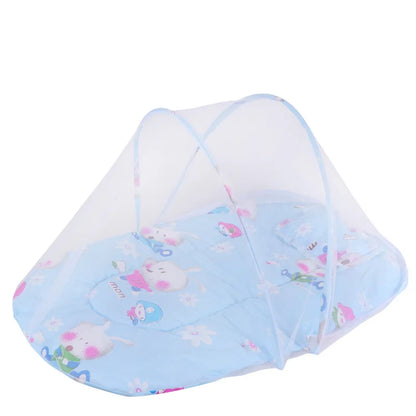 Foldable Baby Bed Mosquito Net Portable Baby Crib Netting Polyester with Pillow and Cotton Padding - Easy Installation Netting
