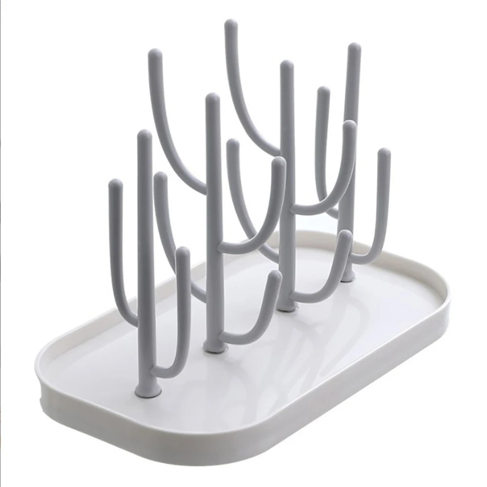 Bottle Drying Rack Pink Beige Cup Holder Storage