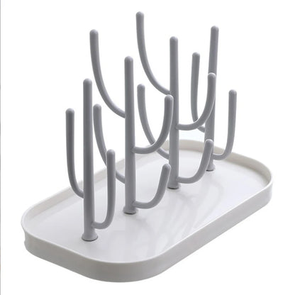 Bottle Drying Rack Pink Beige Cup Holder Storage