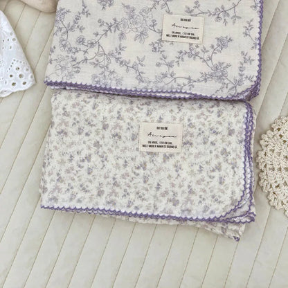 Baby Bath Towel Kids Swaddle Wrap Bedding Pure Cotton Bubble Muslin Blanket 2 Layers Infant Gauze Receiving Blanket