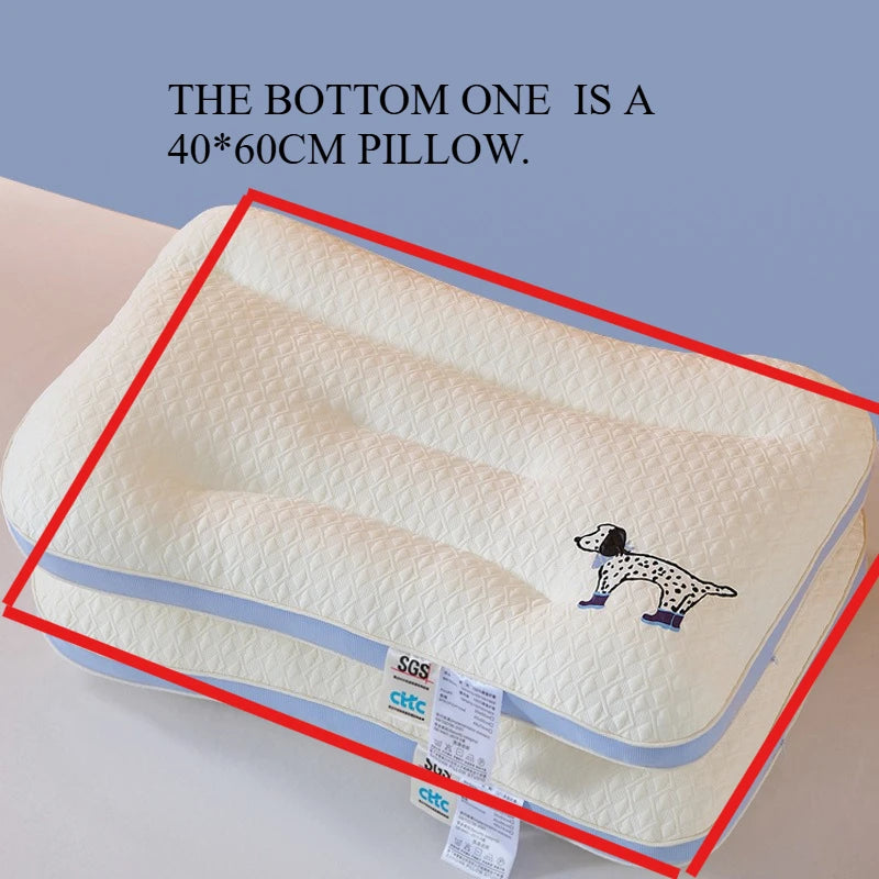 Cartoon kids' cervical pillow core! Single pack, cute pattern, ergonomic neck support, no collapse after long use, perfect
