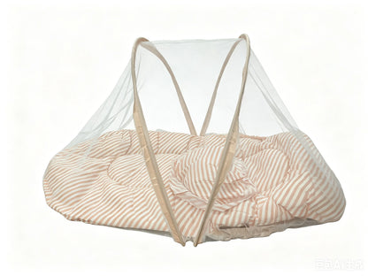 Foldable Baby Bed Mosquito Net Portable Baby Crib Netting Polyester with Pillow and Cotton Padding - Easy Installation Netting