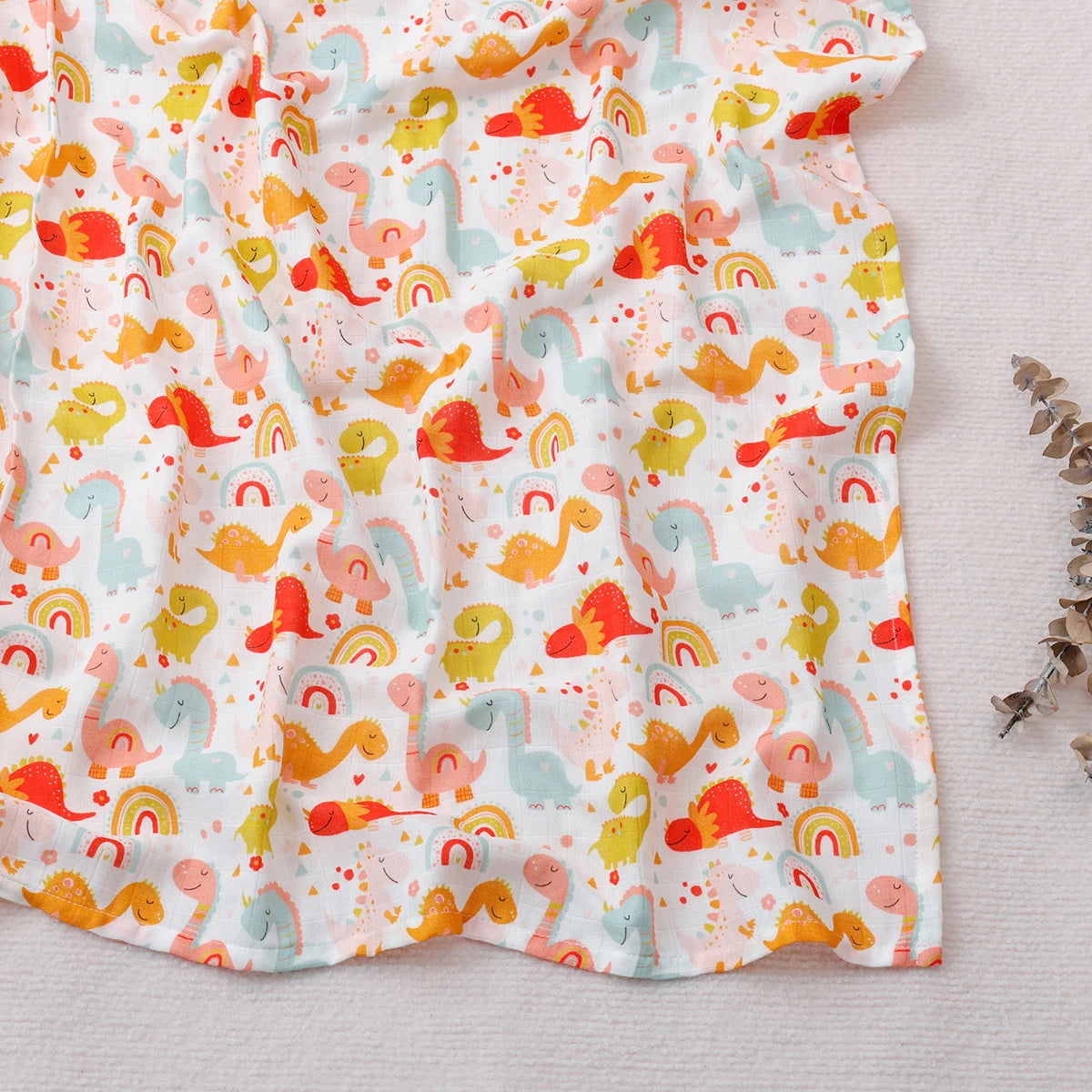 Elinfant 1 PC Baby Swaddle Blanket Bamboo Cotton Soft Baby Blankets Newborn Muslin Swaddle Blanket for Newborn Girl and Boy Baby