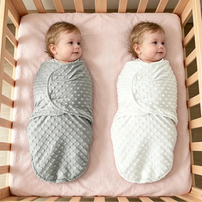 1Pc Baby Dotted Swaddle Blanket, Newborn Anti-Startle Swaddle, 3D Dotted Fleece Swaddle Wrap, Soft Touch for Sleep Aid, Warm and Skin-Friendly Soothing Newborn Sleeping Bag