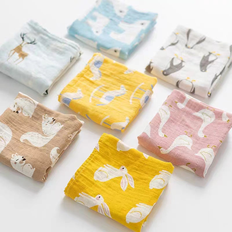 Muslin Cotton Baby Towels - 58x58cm Swaddle & Bath