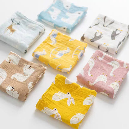 Muslin Cotton Baby Towels - 58x58cm Swaddle & Bath