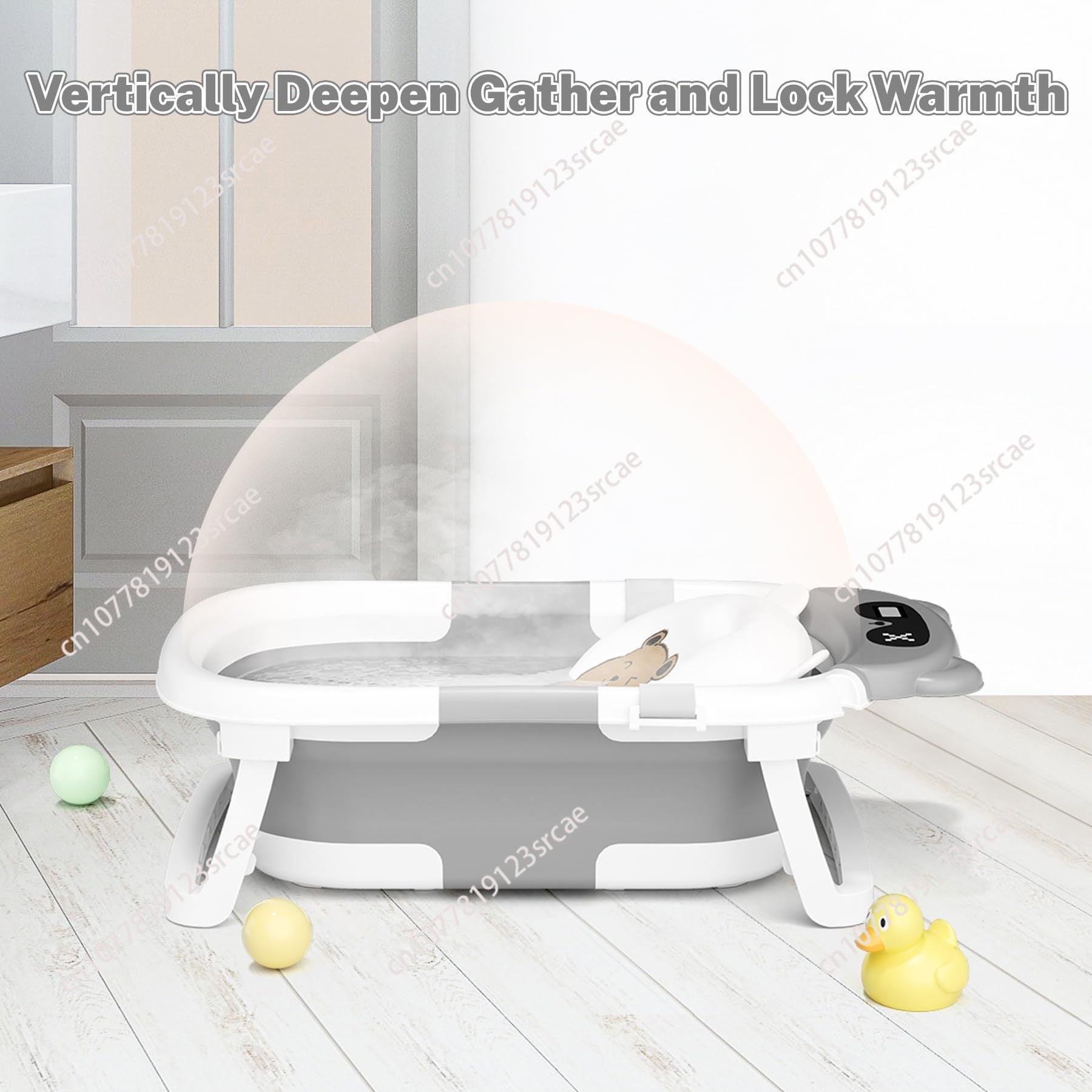 Foldable Baby Bath Basin with Temp Sensor