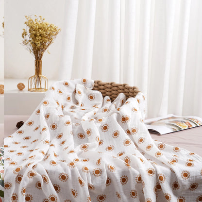 Elinfant 1 PC Baby Swaddle Blanket Bamboo Cotton Soft Baby Blankets Newborn Muslin Swaddle Blanket for Newborn Girl and Boy Baby
