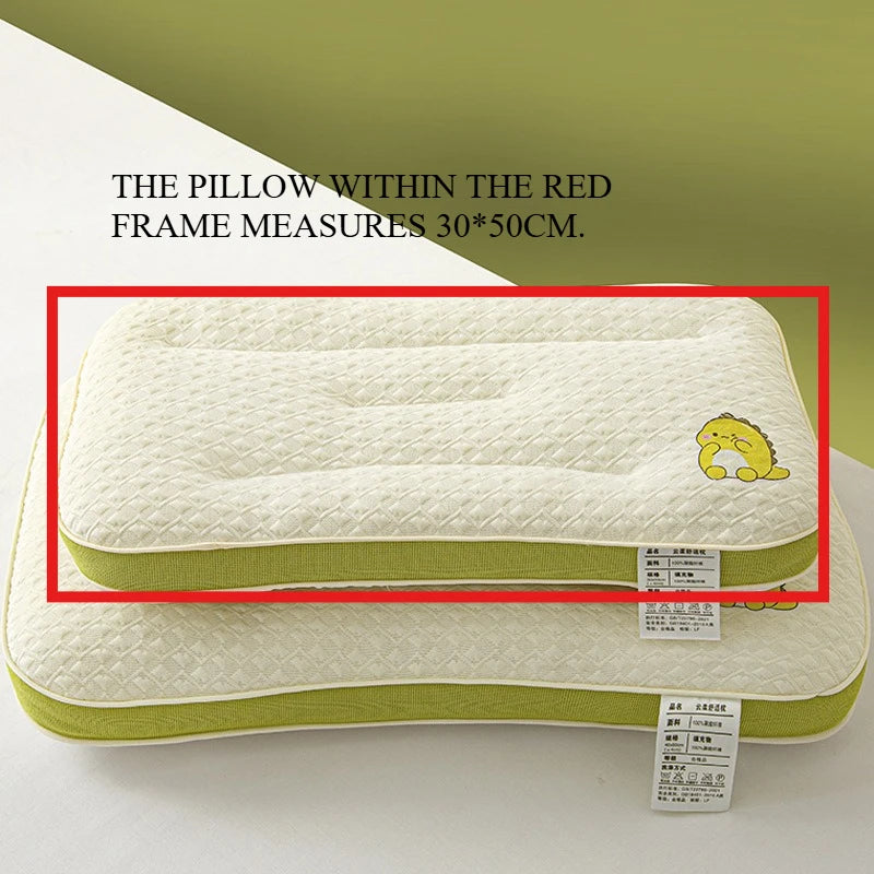 Cartoon kids' cervical pillow core! Single pack, cute pattern, ergonomic neck support, no collapse after long use, perfect