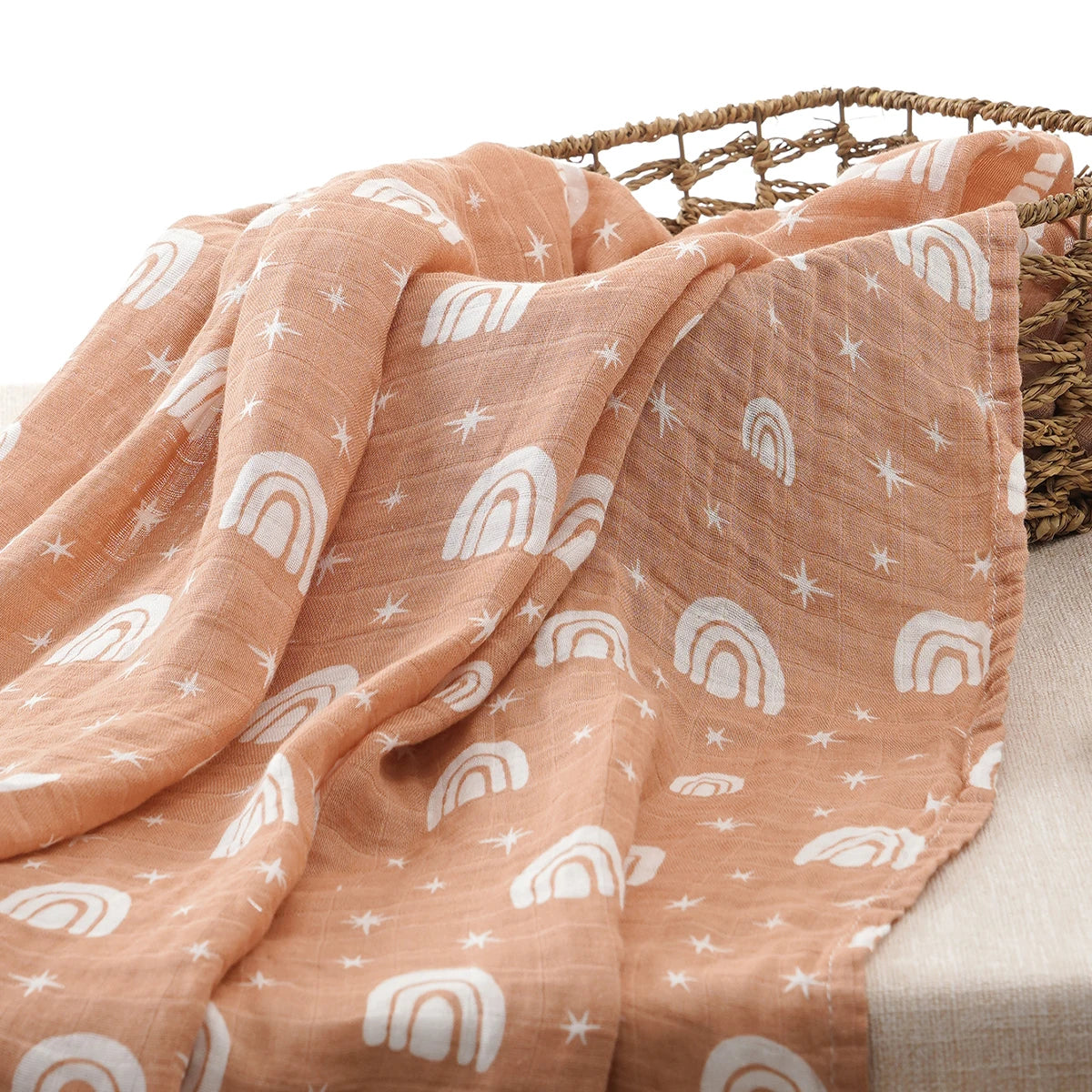 Elinfant 1 PC Baby Swaddle Blanket Bamboo Cotton Soft Baby Blankets Newborn Muslin Swaddle Blanket for Newborn Girl and Boy Baby