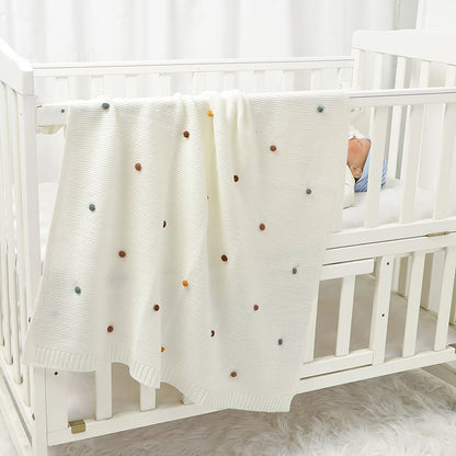 Baby Blanket Knit Stroller Swaddling 90*70CM Sleeping Sack Fashion Colored Dot Newborn Girls Bedding Quilt Boys Plaid Super Soft