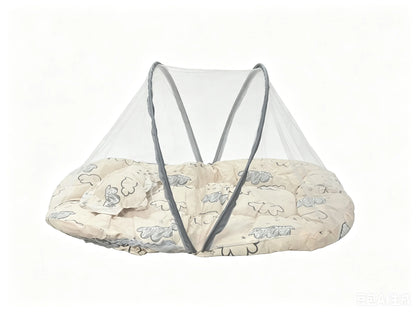 Foldable Baby Bed Mosquito Net Portable Baby Crib Netting Polyester with Pillow and Cotton Padding - Easy Installation Netting