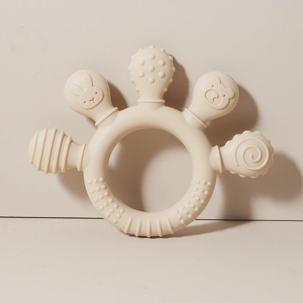 Silicone Teether 2024: Food Grade Teething Ring for Toddlers