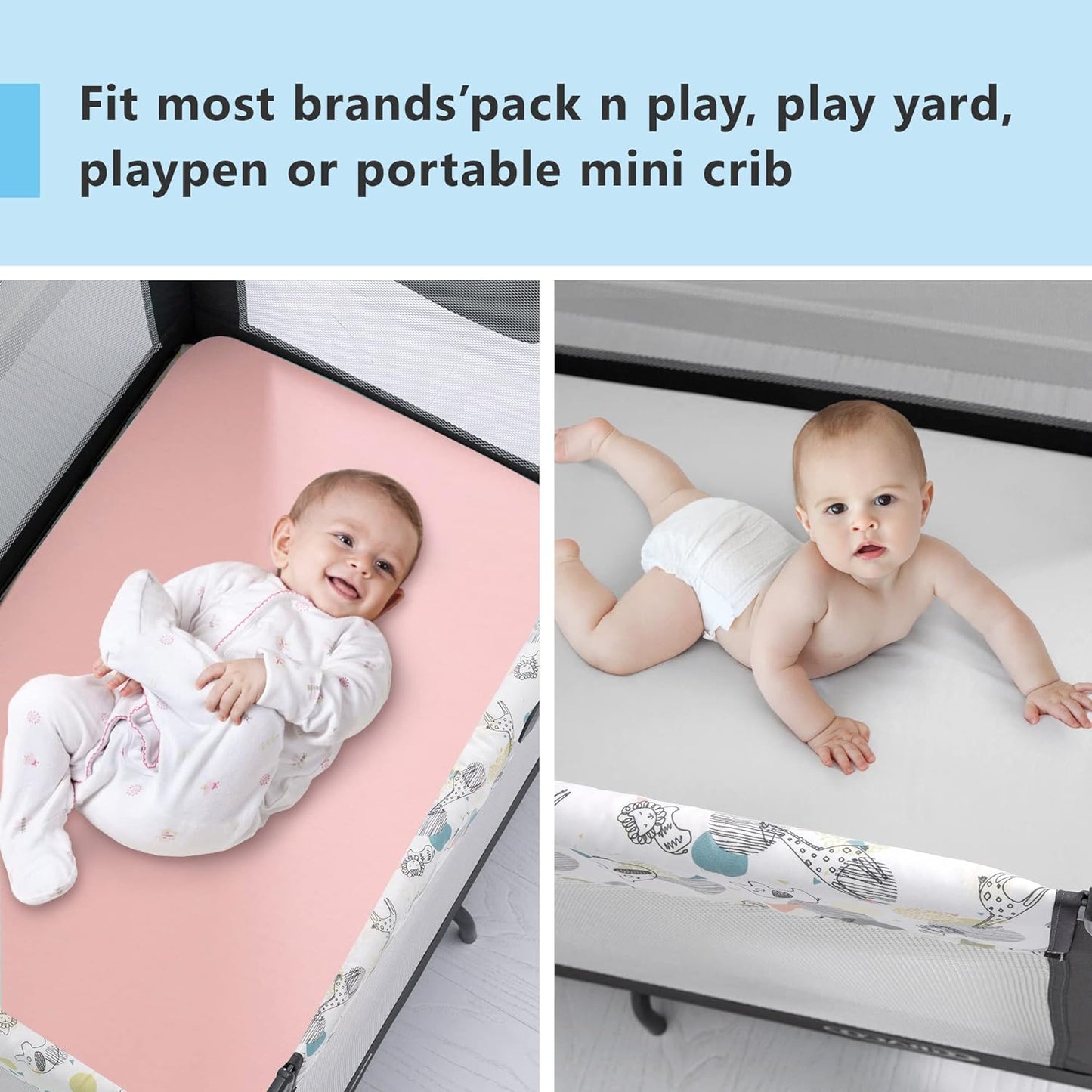 Bassinet Sheets 3 Pack - Soft, Silky, Breathable for Girls