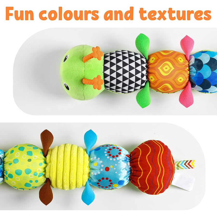 Sensory Toys: Baby Musical Caterpillar Toy - Soft Sensory Crinkle Rattles