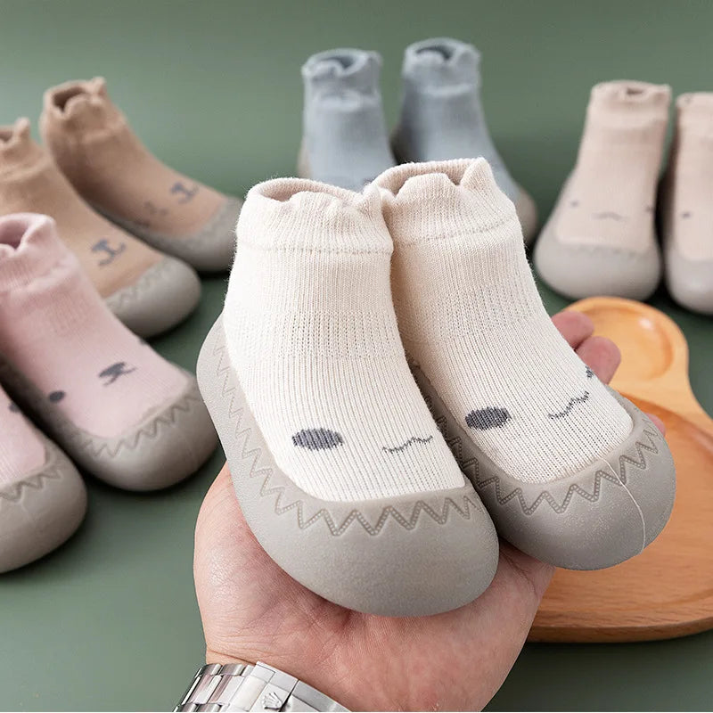 Baby Socks Shoes: Soft Rubber Sole First Walkers