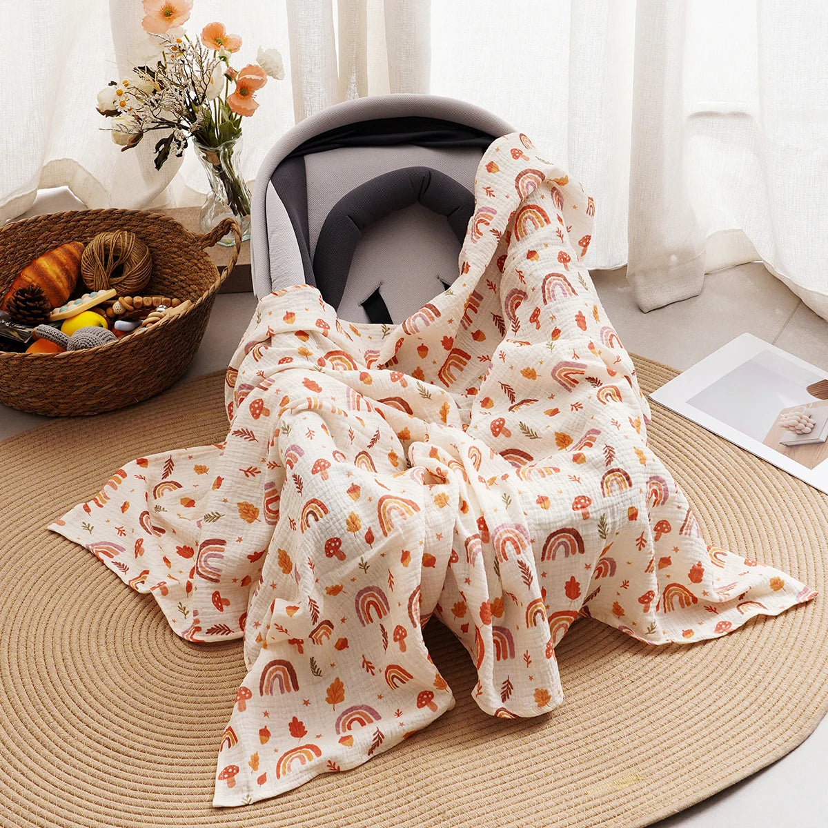 Muslin Swaddle Blanket - Soft Baby Gauze for Newborns