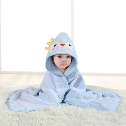Blankets Swaddle - Cartoon Baby Bathrobe Hooded Towel 