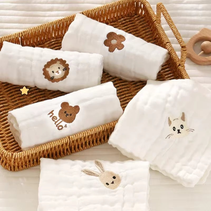 Burp Cloth: Baby Towels Soft Cotton 6-Layer Washcloths & Burp Cloths