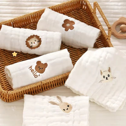 Burp Cloth: Baby Towels Soft Cotton 6-Layer Washcloths & Burp Cloths