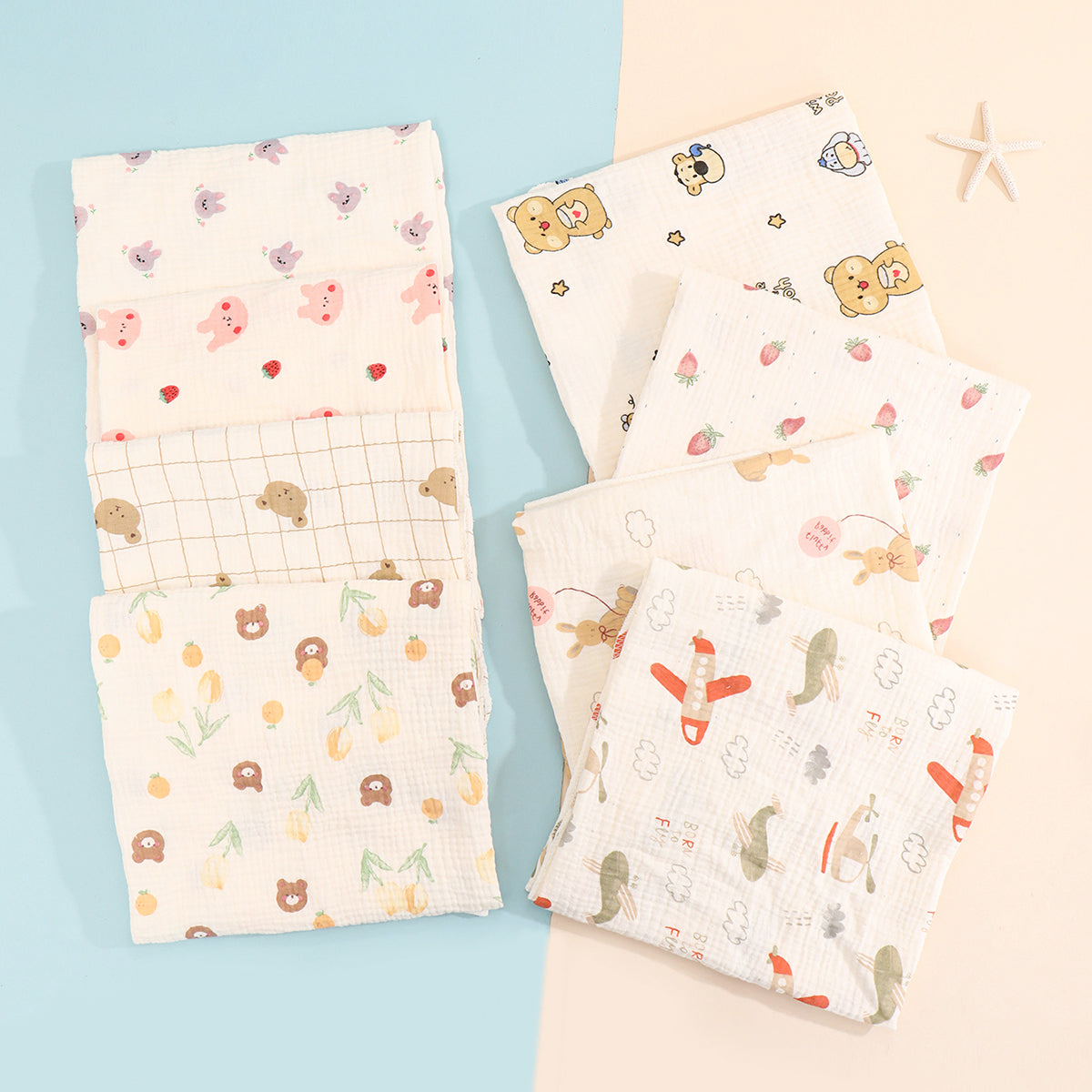 Baby Cotton Swaddle Blanket Muslin Bath Towel