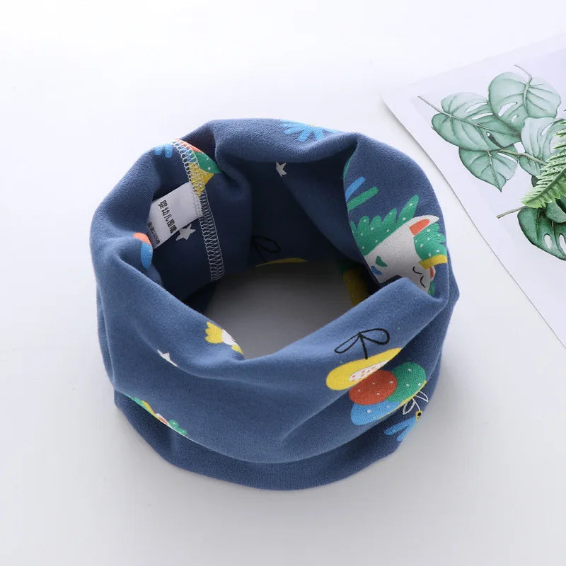 Kids Cartoon Cotton Scarf - Warm Winter Neckwear