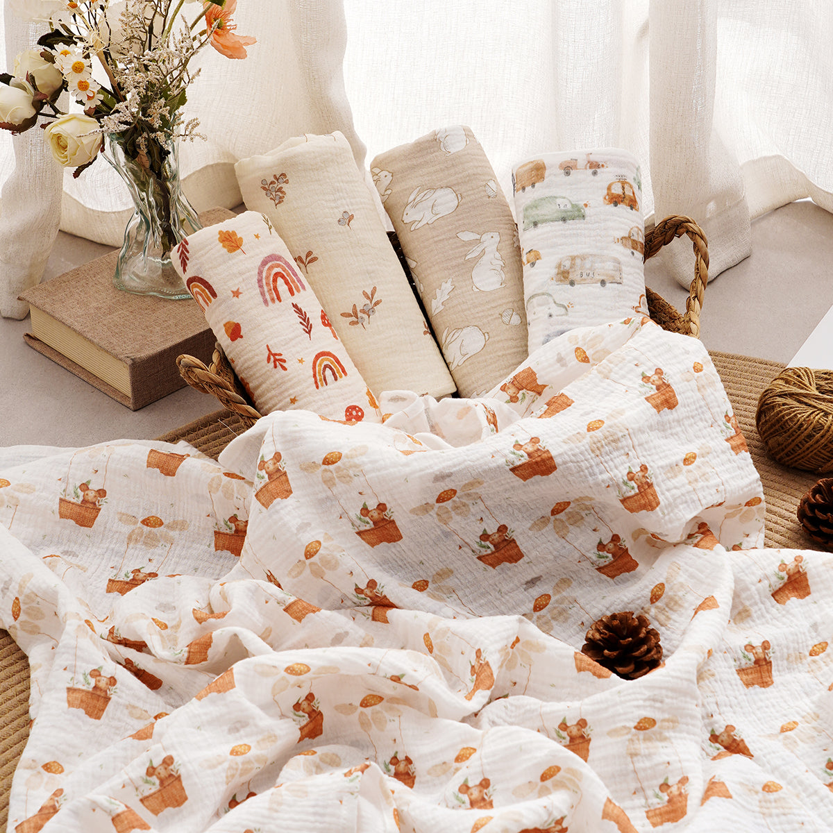 Muslin Swaddle Blanket - Soft Baby Gauze for Newborns