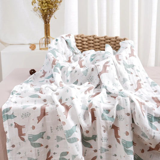 Elinfant 1 PC Baby Swaddle Blanket Bamboo Cotton Soft Baby Blankets Newborn Muslin Swaddle Blanket for Newborn Girl and Boy Baby